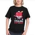 Stealing Hearts And Bases Baseball Player Valentine's Day Graphic Youth
