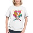 Baseball Ice Cream Drip Number 67 Player 67th Birthday Premium Tri-Blend Graphic Youth