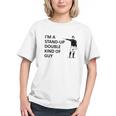 Baseball Pun Saying I'm a Stand Up Double Type Of Guy Graphic Youth