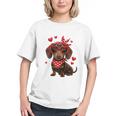 Dachshund Valentines Day Wiener Dog Lover Weenie Heart Raglan Baseball Tee Graphic Youth