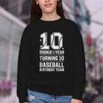 10th Birthday Rookie Of The Year Baseball Double Digit Humor Youth Crewneck Sweatshirt