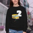 2nd Birthday School Bus Kids Back To School Themes Party Youth Crewneck Sweatshirt 2nd Birthday School Bus Kids Back To School Themes Party Youth Crewneck Sweatshirt