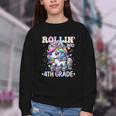4th Grade Back To School First Day Girls Rollin Unicorn Youth Crewneck Sweatshirt 4th Grade Back To School First Day Girls Rollin Unicorn Youth Crewneck Sweatshirt