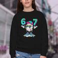 67 Meme Six Seven 6 7 Meme Baseball Drip Youth Crewneck Sweatshirt