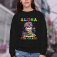 Aloha Fourth Grade Penguin Hawaii Back To School Kids Girl Youth Crewneck Sweatshirt