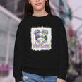 Back To School Hello 5th Grade Cute Messy Bun Tie Dye Girls Youth Crewneck Sweatshirt Back To School Hello 5th Grade Cute Messy Bun Tie Dye Girls Youth Crewneck Sweatshirt