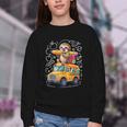 Back To School Sloth School Bus 100 Days Of School Youth Crewneck Sweatshirt