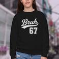 Baseball 6 7 Bruh Number 67 Six Seven Meme Boys Kids Youth Crewneck Sweatshirt
