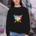 Baseball Drip For Boys Ice Cream Dripping Baseball Sport Youth Crewneck Sweatshirt