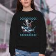 Boys Skeleton Riding a Shark Back To School Youth Crewneck Sweatshirt