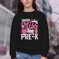 Cute Back To School Pre-K First Day Of School Pre-K Girls Youth Crewneck Sweatshirt