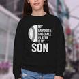 Cute Favorite Baseball Player Is My Son Women Men Youth Crewneck Sweatshirt Cute Favorite Baseball Player Is My Son Women Men Youth Crewneck Sweatshirt