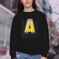 Cute Yellow School Pencil Alphabet Letter A Back To School Youth Crewneck Sweatshirt Cute Yellow School Pencil Alphabet Letter A Back To School Youth Crewneck Sweatshirt