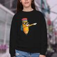 Dabbing Pencil Dancing Back To School First Day Student Boys Youth Crewneck Sweatshirt