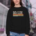 Data Clerk Week Retro Vintage Back To School Day Youth Crewneck Sweatshirt