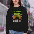 First Day Of 1st Grade Level Begins Back To School Boy Youth Crewneck Sweatshirt