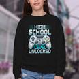 First Day Of High School Level Unlocked Back To School Gamer Youth Crewneck Sweatshirt