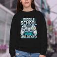First Day Of Middle School Level Unlocked Back To School Youth Crewneck Sweatshirt First Day Of Middle School Level Unlocked Back To School Youth Crewneck Sweatshirt