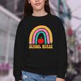 First Day Of School Nurse Back To School Rainbow Pencil Youth Crewneck Sweatshirt