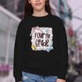 Fourth Grade Back To School For Girls Pink Notebook Youth Crewneck Sweatshirt