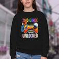 Gamer Back To School Gamepad 2nd Second Grade Level Unlocked Youth Crewneck Sweatshirt