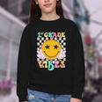 Girls 1st Grade Vibes Smile Face Back To School 1st Grade Youth Crewneck Sweatshirt Girls 1st Grade Vibes Smile Face Back To School 1st Grade Youth Crewneck Sweatshirt
