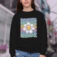 Groovy Preschool Cute Back To School First Day Of Pre K Youth Crewneck Sweatshirt