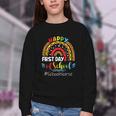 Happy First Day Of School Nurse Rainbow Back To School Youth Crewneck Sweatshirt