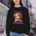 Hello Preschool Cute Highland Cow Lover Back To School Youth Crewneck Sweatshirt Hello Preschool Cute Highland Cow Lover Back To School Youth Crewneck Sweatshirt