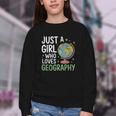 Just a Girl Who Loves Geography Back To School Kids Girls Youth Crewneck Sweatshirt