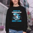 Kids Back To School Watch Out Kindergarten Here I Come Shark Boys Youth Crewneck Sweatshirt