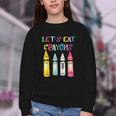 Kindergarten Back To School Crayons Let's Eat Crayon Youth Crewneck Sweatshirt Kindergarten Back To School Crayons Let's Eat Crayon Youth Crewneck Sweatshirt