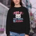 Kitten Back To School Girls Preschool Cat Lover Youth Crewneck Sweatshirt
