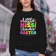 Little Miss Kindergarten Kids Girls Pencil Back To School Youth Crewneck Sweatshirt