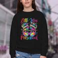 Little Miss Preschool Messy Bun Back To School Girl Women Youth Crewneck Sweatshirt Little Miss Preschool Messy Bun Back To School Girl Women Youth Crewneck Sweatshirt