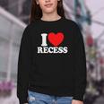 I Love Recess Red Heart Back To School Kids Recess Youth Crewneck Sweatshirt I Love Recess Red Heart Back To School Kids Recess Youth Crewneck Sweatshirt