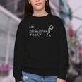 No Baseball Today Sad Stickman Sports Fan Youth Crewneck Sweatshirt