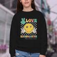 Peace Love Kindergarten Smile Face Hippie Back To School Youth Crewneck Sweatshirt Peace Love Kindergarten Smile Face Hippie Back To School Youth Crewneck Sweatshirt
