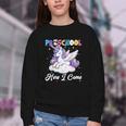 Preschool Here I Come Unicorn Back To School Girl Student Youth Crewneck Sweatshirt