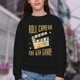 Roll Camera For 6th Grade Movie Lover Back To School Youth Crewneck Sweatshirt