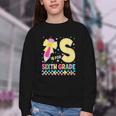 S Is For Sixth Grade Back To School Pencil Bow 6th Grade Kid Youth Crewneck Sweatshirt