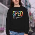 Sped Squad For Work Tie Dye Back To School Appreciation Day Youth Crewneck Sweatshirt