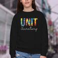 Unit Secretary Women Tie Dye Back To School Appreciation Day Youth Crewneck Sweatshirt