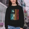 Vintage Class Of 2030 Graduation Back To School USA Flag Youth Crewneck Sweatshirt