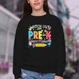 Watch Out Pre-K Here I Come Kinder Back To School Pre-K Kids Youth Crewneck Sweatshirt Watch Out Pre-K Here I Come Kinder Back To School Pre-K Kids Youth Crewneck Sweatshirt