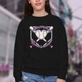 I Wear Purple For Alzheimers Awareness Baseball Heart Ribbon Youth Crewneck Sweatshirt I Wear Purple For Alzheimers Awareness Baseball Heart Ribbon Youth Crewneck Sweatshirt