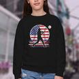 Women's Batter Patriotic American Flag Baseball Silks Youth Crewneck Sweatshirt Women's Batter Patriotic American Flag Baseball Silks Youth Crewneck Sweatshirt