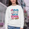 100 Days Of School Baseball Drip Bat 100th Day Of School Boy Youth Crewneck Sweatshirt