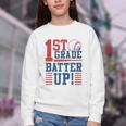 Baseball 1st Grade Back To School 1st Grade Batter Up Youth Crewneck Sweatshirt Baseball 1st Grade Back To School 1st Grade Batter Up Youth Crewneck Sweatshirt