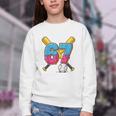 Baseball Drip Number 67 Player 67th Birthday Meme Gen Alpha Youth Crewneck Sweatshirt